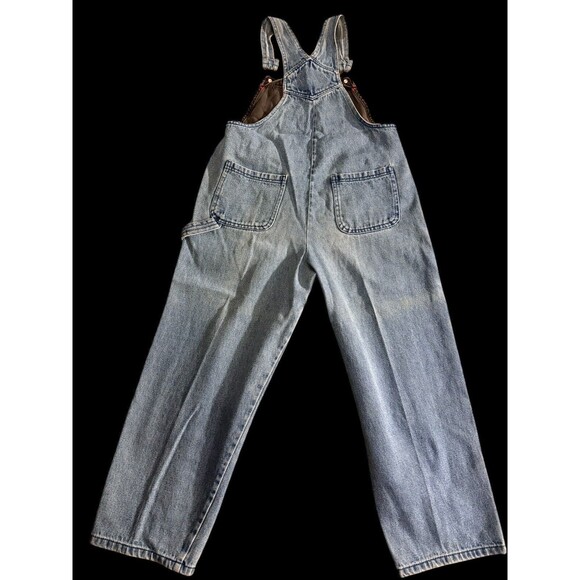 Vintage 90s Disney Mickey Mouse Girls Denim Overalls Size 12 Jumpsuit - Picture 8 of 13